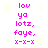 Two identical static display pink text and symbols on a white background with faint yellow stars