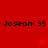 Red background with black text 'Josephc99' repeated four times and two red stars in different positions.