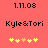 Pixelated text and symbols on a solid coral background with two distinct animation states showing different heart arrangements.