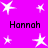 A static image with a bright magenta background featuring multiple white star shapes and repeated text "Hannah" in black pixelated font.