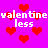 Pixelated Valentine's Day-themed animation with red hearts and repeated text on a bright pink background.