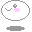 A 4-frame animated contact sheet showing a pixelated white character with pink cheeks and gray eyes, displaying subtle facial expression changes across frames.
