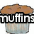A pixelated image of a muffin with brown top and light blue wrapper, overlaid with bold black-and-white text reading "nuffins are just ugly cupcake".