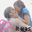 A 4-frame animated contact sheet showing a couple kissing with pink heart symbols and sequential text "It was never really over..." across frames.
