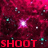 A pixelated red and dark purple background with scattered light blue dots, featuring a bright white star-like shape at center-left in the top two