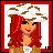 A 3x3 contact sheet of pixel art frames showing a cartoon woman with red hair and cowboy hat in various poses, including full-body, partial body, and text-only frames.