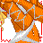 Animated contact sheet of a pixel-art character with orange skin and blonde hair, wearing a white hat with pink trim, displaying text phrases in pink lettering on red-bordered panels.