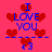 A static image with a bright pink background featuring red heart shapes and blue text reading "I LOVE YOU" with a blue dashed line and a blue heart symbol below the text.
