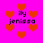 Bright pink background with scattered red pixelated hearts and repeated text 'ily jenissa' in black block letters.