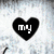 A static pixel art composition of five heart-shaped elements with text overlays on a textured background.
