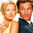 A 48x48 pixel buddy icon featuring a split composition with two people on the left and green text on the right, displayed as part of an animated contact sheet.