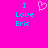 Bright pink background with cyan text and a pixelated heart symbol arranged in two mirrored sections.