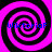 Four identical spiral patterns in bright pink and black with blue text "wiktorioF" overlaid on each spiral.