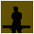 Black silhouette of a person standing with arms crossed on brown background, transitioning from full-body to head-and-shoulders view.