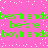 Pixelated green text on pink background with white dots, repeating 'bestfriends before boyfriends' in two identical horizontal