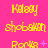yellow text on a bright pink background with animated changes in symbols next to "Ronin" and repeated patterns of "Kelsey," "shobaien," and "Ronin."