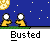 Animated contact sheet showing 12 frames of a pixel art animation with yellow stick figures, police cars, and text bubbles against a starry night background.