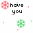 Pixelated holiday-themed icon with red and green snowflakes and text reading 'have you made your wish list yet?' on white background.