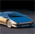 A static pixelated image of a blue car with a light-colored front bumper and wheel, positioned on a dark surface against a black background.
