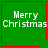 Green square icon with white text reading "Merry Christmas" and red border, featuring a small red heart in top-right corner and red star-like symbol in bottom-right corner.