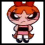 Four pixelated cartoon characters in a : orange-haired girl with red bow, green-eyed boy, blonde pigtails girl, and pink 'P' symbols