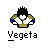 A 4x4 grid of pixel art frames showing a character's power-up animation with changing hair and aura effects, each labeled "Vegeta" below.