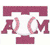 Maroon and white pixelated logo with stylized 'A' and 'M' letters forming a shield shape, featuring a horizontal bar at the top and bottom.