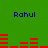 Green background with blue text 'Rahul' repeated four times and red horizontal bar patterns in two