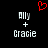 A black background displays two identical pixelated text arrangements with a red heart symbol above them.