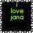 Green text 'i love jana' on black background with white and gray pixelated border, arranged in four identical quadrants.