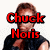 A pixelated image of a person in three views with red text reading 'Chuck Norris' on the left view.