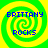 Four identical pixelated icons arranged in a , each featuring green and yellow spiral backgrounds with blue text reading BRITTANY ROCKS