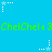 A blue background displays green text and white star-shaped icons with trailing dots in a repeating pattern.