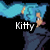 Pixelated character with blue hair and dark clothing appears in four with changing text overlays