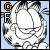 Pixelated cartoon cat with large round eyes and a wide grin, set against light blue background with 'GF' text in orange and black.