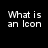 nine identical text-based icons arranged in three and three on a black background, each displaying the phrase 'What is an icon' in white pixelated font
