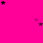 Bright pink background with scattered black and purple stars, some stars have small white dots near them, a gray rectangle appears in the bottom right corner.