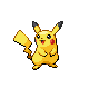 Pixelated yellow Pokémon with red cheek circles, black-tipped ears, and a lightning-shaped tail in various poses against a gray background.