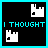 Four- pixel art sequence with cyan text and white castle icons on black backgrounds, bordered by cyan frames