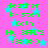 A static image with a bright pink background featuring light blue stars and green text listing names and phrases.