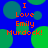 Blue background with green circular shapes and orange text reading "I Love Emily Murdock!" in four identical quadrants.