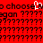 Red background with black pixelated text repeating 'to choose' and question marks, a white cursor icon over the word 'choose'.
