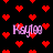 Pixelated red hearts float on black background with four instances of pink text reading 'Kaylee' in varying positions and orientations.