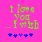 Green text on pink background reads "i love you ... i wish" with blue and purple pixelated hearts below.