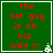 Green background with red pixelated text reading 'the fat guy is on his way !!!' and a small white snowflake icon in the bottom right corner.
