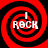 Four identical red and black spiral patterns arranged in a , each containing the text "I ROCK" with white pixelated letters