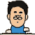 Pixelated cartoon character with black hair and blue shirt, showing sequential hand movements and facial expressions across frames.
