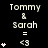 Pixelated text and symbols on black background with animated heart count changes.
