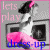 Pixelated image of a figure in white dress with pink accents, black hair bow, and blue text reading 'dress-up' against gray background.
