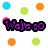 Pixelated text phrases on a polka-dot background with colored dots and text in purple, blue, cyan, red, green, and pink.